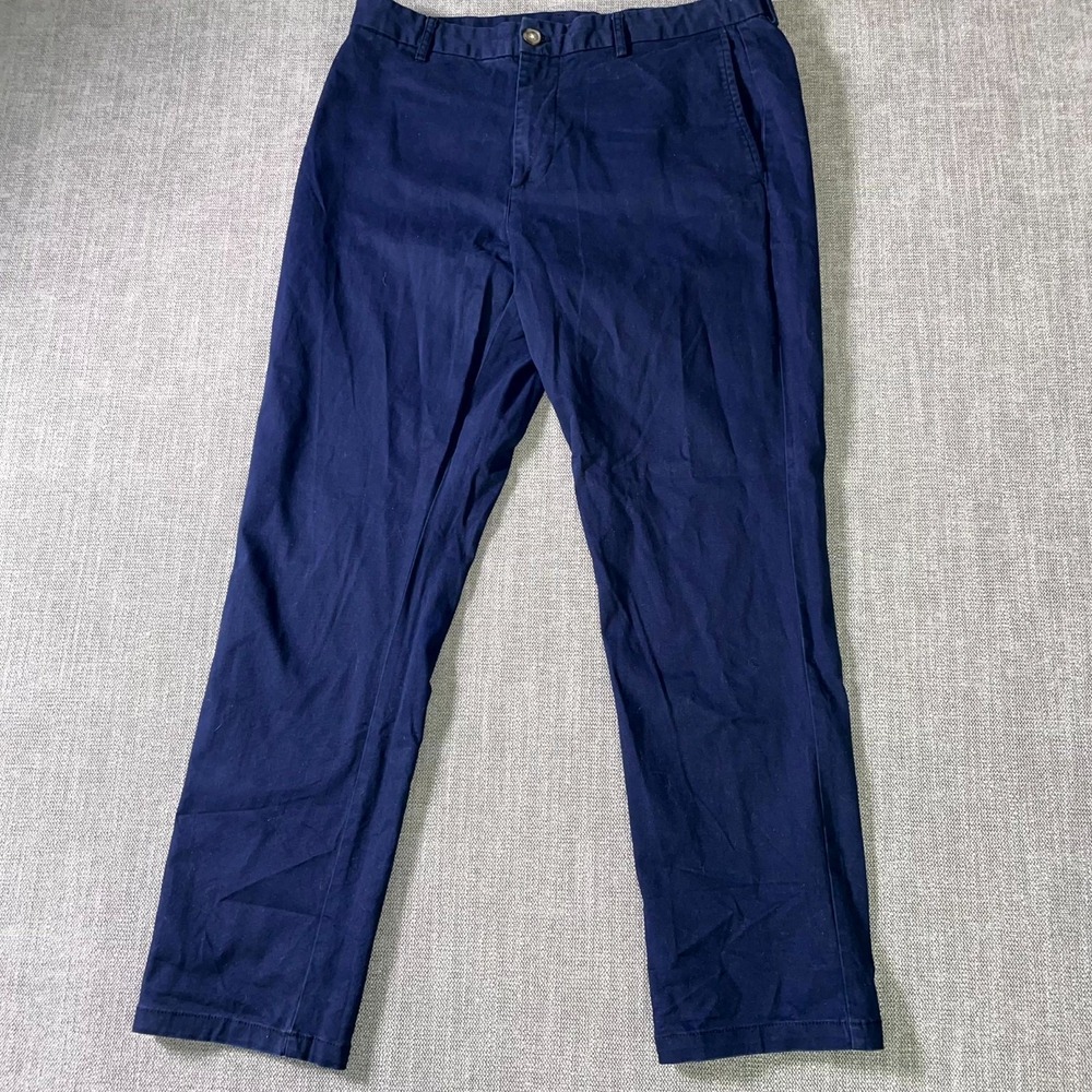Old Navy Built-In Flex Chino Pants Men 34x30 Blue Mid Rise Slim Fit Straight Leg